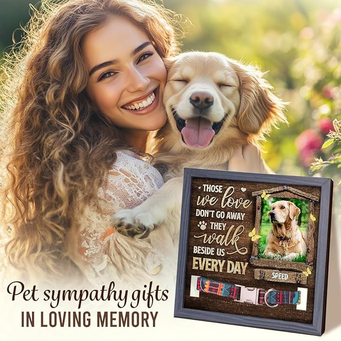 Pawfect House 9x9IN Memorial Personalized Dog Memorial Picture Frame, Loss Of Dog Sympathy Gift, Pet Memorial Gifts For Dogs, Custom Pet Loss Sign Memorial Keepsake, Bereavement Gifts