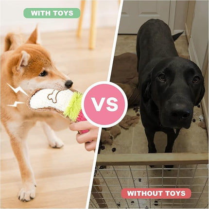 6 Pack Puppy Toys for Teething Small Dogs, Cute Pink Dog Chew Toys for Puppies, Soft Squeaky Dog Toys for Small Breed Cleaning Doggy Teeth, Outdoor Interactive Small Dog Chew Toys Set