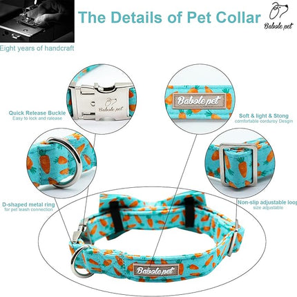 Easter Dog Collar with Bow Tie - Adjustable Easter Carrot Dog Collar Designer Bowtie Collar Metal Buckle Puppy Collars for Small Medium Large Dogs XL