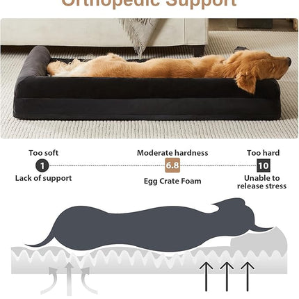 BFPETHOME Dog Beds for Large Dogs, Orthopedic Dog Bed for Medium Large Dogs,Big Waterproof Couch Pet Bed with Removable Washable Cover