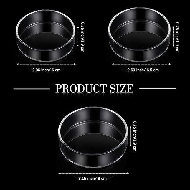 Patelai 3 Pieces Aquarium Shrimp Feeding Dish Clear Glass Fish Tank Feeding Bowl Food Bowl Freshwater Tray Feeder, 60mm, 65mm, 80mm