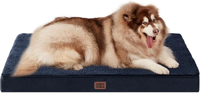 EHEYCIGA Orthopedic XXL Dog Beds for Jumbo Dogs with Removable Washable Cover,Navy, 50x36