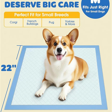 150-Pack Large Puppy Pads - 22'' x 22'' Pee Pads for Dogs Potty Training with Leak-Proof Quick-Dry Design, 6-Layer Dog Pads Large, Blue