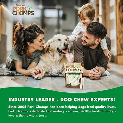 Pork Chomps Baked Pork Skin Dog Chews, 4-inch strips, 10oz Bag