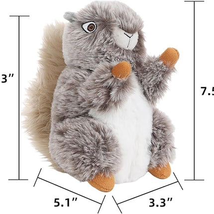 DODODOLA Dog Toys Plush Squirrel Stuffed Animals Chew Toy Soft Squeaky Gift for Small Medium Big Large Dogs Pet