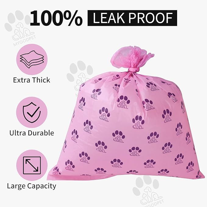 Dog Poop Bags Rolls with Dispenser 150 Count Biodegradable Bags for Dog and Cat Lavender Scented Waste Bag Leak Proof Doggie Poop Bag Doggy Trash Bag Purple