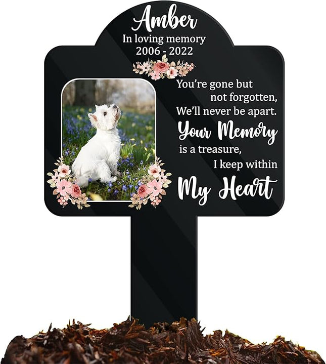 Bfi Gift Personalized Pet Grave Markers - Outdoor Garden Cross Stake Memorial Keepsake for Loss of Dog or Cat