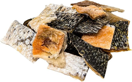 hotspot pets Freeze Dried Salmon Skin Chips for Cats & Dogs - Reasealable 1lb Big Bag Single Ingredient All Natural Omega 3 Benefits, Salmon Chips - Perfect for Training, Topper or Snack