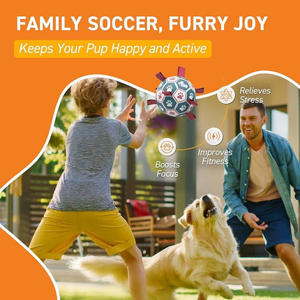 QDAN Dog Balls, World Cup Soccer Ball with Straps, Durable Herding Balls for Small Medium Pet, Puppy Birthday Gifts, Dog Water Toy, Pet Toys Puppy Ball (6 Inch)