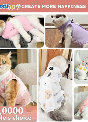 Cat Recovery Suit for Spay Abdominal Wounds, Breathable Cat Onesie for Cats After Surgery Female, Kitten Surgical Recovery Suit Female Cone of Shame Alternative for Cats Anti Licking