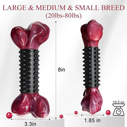 Apasiri Dog Toys for Aggressive Chewers with Bacon Flavor: 3-Pack Dog Bones for Large Dogs, 8" Chew Toys Long-Lasting, Tough Nylon & Rubber Dogs Toys