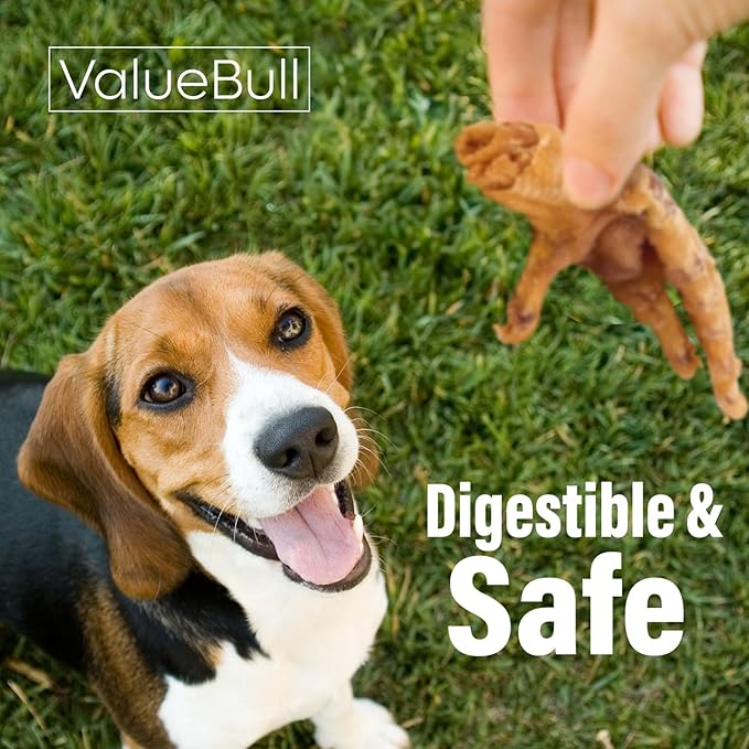 ValueBull Chicken Feet for Dogs, 25 Count - All Natural Dog Chew, Hip and Joint Chew, Single Ingredient Dog Treat