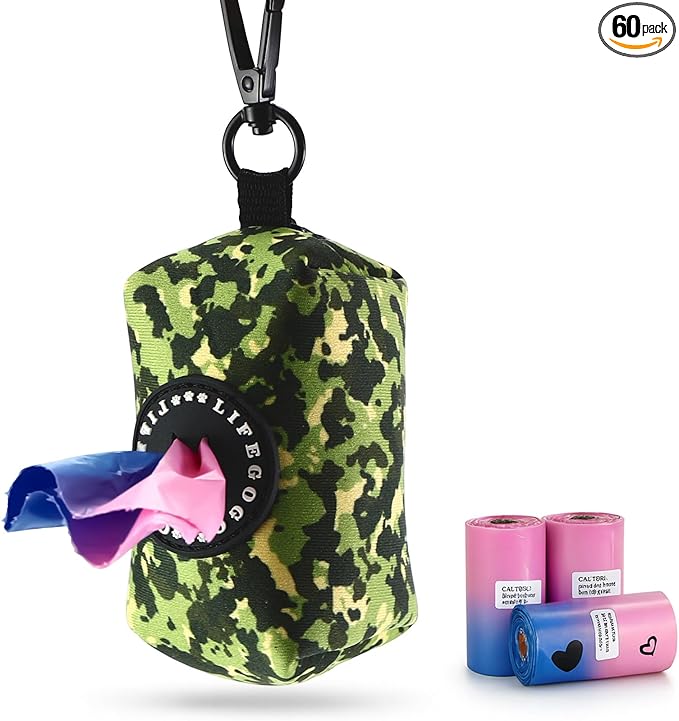 Dog Poop Bag Holder - Leak-Proof 60 Dog Waste Bags - Ultra Thick, Extra Large Poop Bags for Dogs