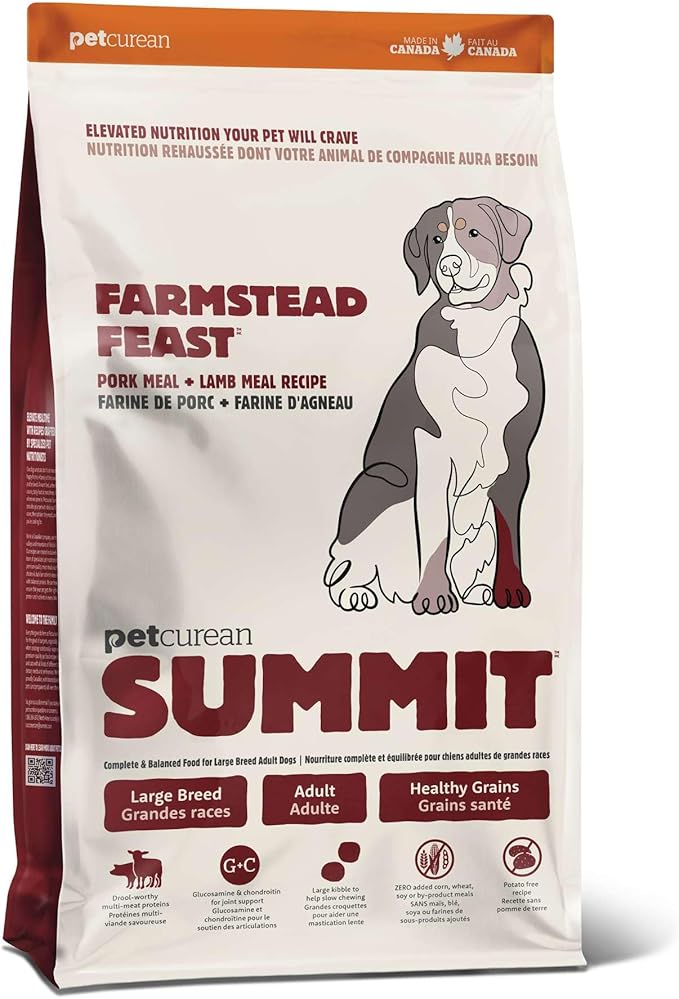 Farmstead Feast, Dry Dog Food, Pork Meal and Lamb Meal Large Breed Adult Recipe with Grains, 25 lb Bag