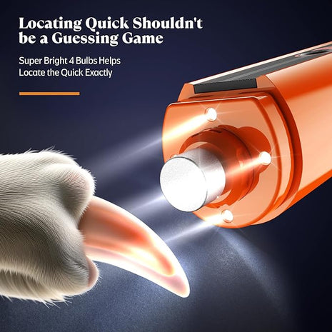 YABIFE 4-Lights Dog Nail Grinder, Easy Quick Locate Dog Nail Trimmers, for Puppy Paw Toenails or Pets from Small, Medium to Large, with Travel Lock, Whisper Quiet, Heavy Duty 3 Speeds