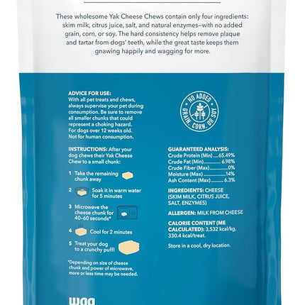 Amazon Brand - Wag Yak Cheese Himalayan Dog Chews, Dog Treats for Large Size Dogs, All Natural, High Protein for Aggressive Chewers, 35-55 lbs, 3 Count, 9.9 oz