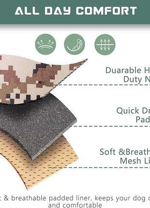 BUMBIN Tactical Dog Harness for Medium Dogs No Pull, Famous TIK Tok No Pull Dog Harness, Fit Smart Reflective Pet Walking Harness for Training, Adjustable Dog Vest Harness with Handle Desert Camo M