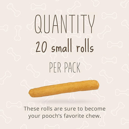 Better Belly Pork Hide Rolls with Smoke Flavor Small, 20 Count, Digestible Pork Hide for Dogs (P-94453)