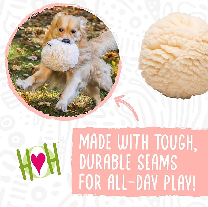 HuggleHounds Dog Toy For Aggressive Chewers - Fleece Ball Plush Dog Toy For Large Dog - Soft Yet Durable Stuffed Dog Balls - Best Squeaky Puppy Toy For All Breeds | Fluffy Hugglefleece Chew Toy, Small