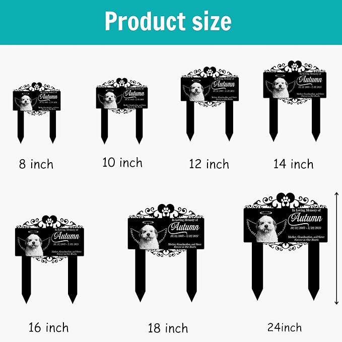 Custom Pet Grave Markers Dog | Heaven Custom Pet Headstones for Dogs | Best Memorial Gifts to Tribute Your Four-Legged Companions | Personalized Grave Marker for Angel Furry Friends