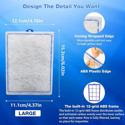 6 Count Assembled Large Filter Cartridges Compatible with Tetra Whisper Bio-Bag Filters 20i 40i IQ20/30/45/60 PF20/30/40/60, Large Replacement Filter Cartridges for Whisper Filters & Aquariums