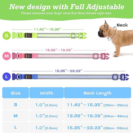 Light up Dog Collars- USB Rechargeable LED Dog Collar, Full Illuminated and Adjustable Dog Collar Light, Three Colors and Three Sizes for Small, Medium, Large Dogs (Medium, Pink-2)