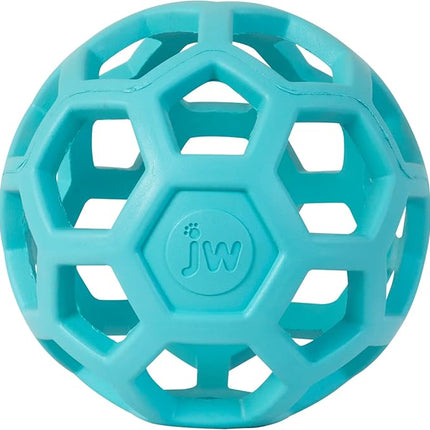 JW Pet HOL-ee Roller™, Dog Toy Puzzle Ball, Natural Rubber, Medium (4.5” Inch Diameter), Blue