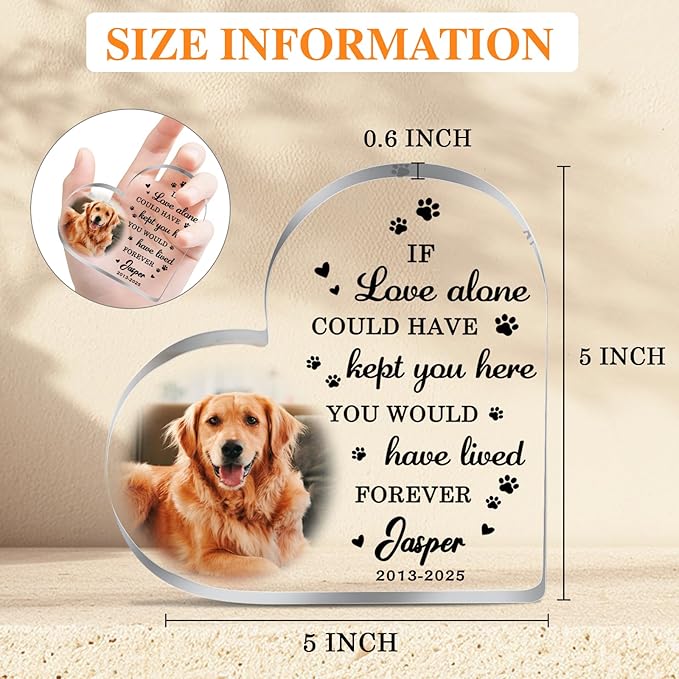 Pet Memorial Gifts for Dogs, Custom Dog Memorial Plaque, Loss of Dogs Sympathy Gift, Custom Pets Acrylic Plaque, Dogs Passing Away Bereavement Gifts, Pet Loss Gift, Memory Plaques for Cats