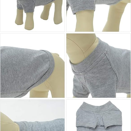 Lovelonglong 2019 Pet Clothing Dog Costumes Basic Blank T-Shirt Tee Shirts for Medium Large Dogs Gray XXXL