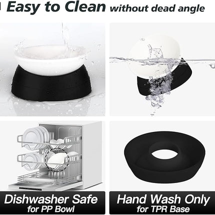 Cat Bowls Elevated Cat Food Bowl Adjustable Pet Dish Anti-Slip and Anti-Noise Raised Bowl Protecting Pet’s Spine Thickened Plastic Bowl Suitable for Indoor, 17 Oz