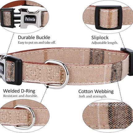 Faleela Soft &Comfy Bowtie Dog Collar,Detachable and Adjustable Bow Tie Collar,for Small Medium Large Pet (L, Brown)