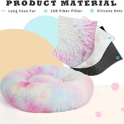 Calming Bed for Medium Dogs - 30 Inch Washable Anti-Anxiety Dog Bed