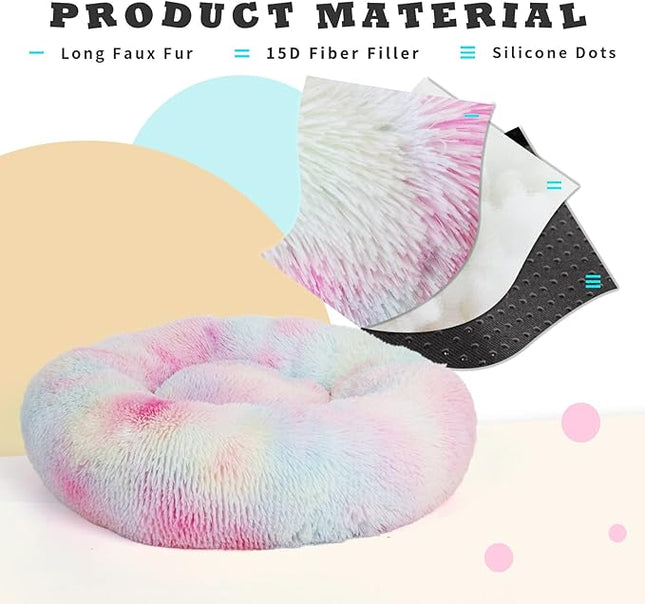 Calming Bed for Medium Dogs - 30 Inch Washable Anti-Anxiety Dog Bed