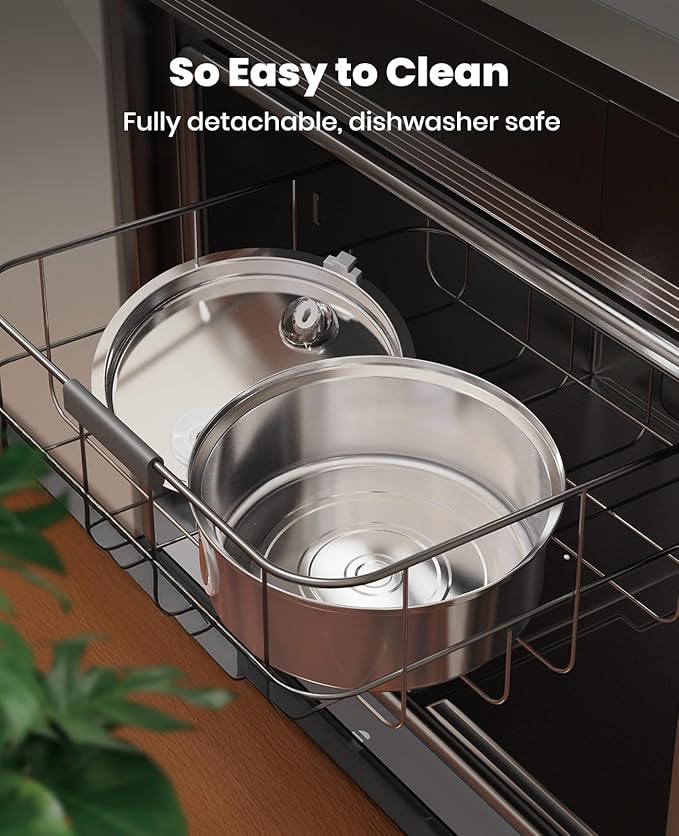 oneisall Dog Water Fountain, 7L/230oz/1.8G Quiet Dog Fountain Water Bowl, Stainless Steel Dog Water Fountain with Visual Water Level&Triple Filtration for Large Medium Small Breed Dogs Pets