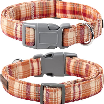Lionet Paws Dog and Cat Collar with Bowtie Grid Collar Plastic Buckle Light Adjustable Collars for Small Medium Large Dogs