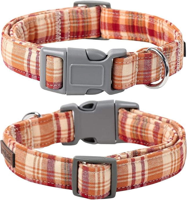 Lionet Paws Dog and Cat Collar with Bowtie Grid Collar Plastic Buckle Light Adjustable Collars for Small Medium Large Dogs