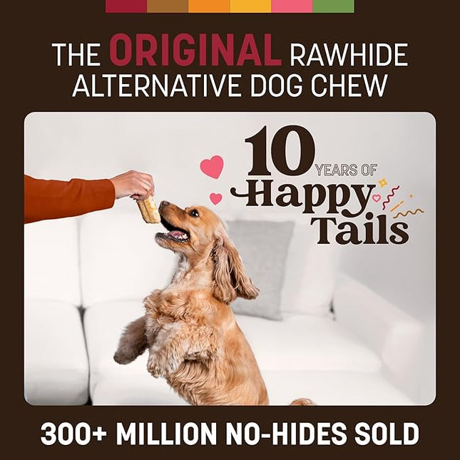 Earth Animal No Hide Chews - Long Lasting Rawhide Free Small Dog Chews Rolls, Beef - 2 Count