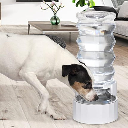 RIZZARI Large Gravity Water Dispenser: 8L Automatic Stainless Steel Dog Water Feeder with Specialized Brush and Triple Filter for Senior Pets with Spinal Problems - for Kitchen Living Room