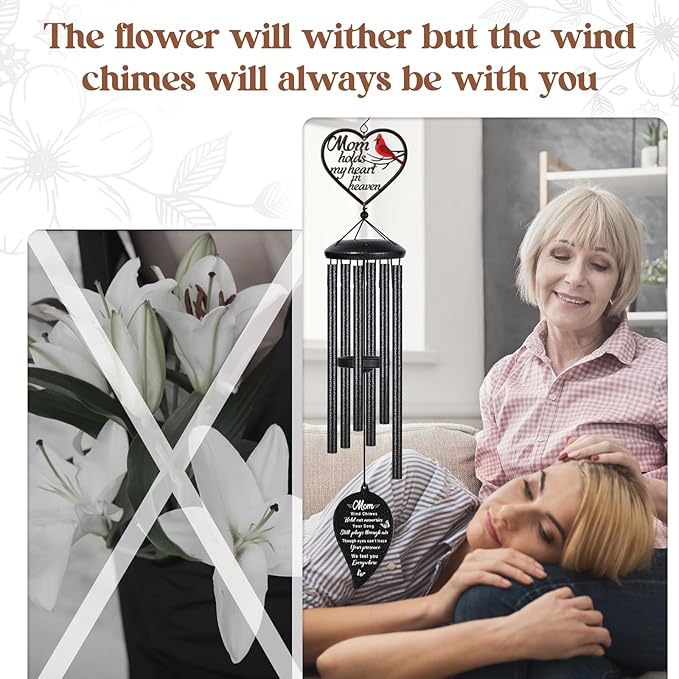 Memorial Gifts for Loss of Mom Wind Chimes,Sympathy Gifts for Loss of Mom,Bereavement Remembrance Funeral Condolence Gifts for Loss of Mother, 30“ Memorial Wind Chimes for Loss of Loved One