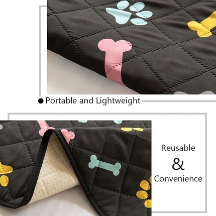 SPXTEX Dog Crate Pads Dog Pee Pads Rugs Washable Dog Pads, Non Slip Puppy Pee Pads for Small Dogs, Waterproof Pet Pad Rug, Dog Whelping Training Pads for Dogs, 2 Piece, 20"x30" Black