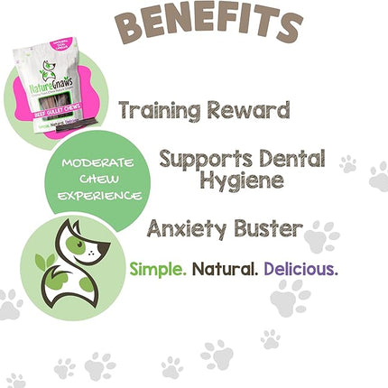 Nature Gnaws Beef Gullet Chews for Small Dogs 4-5" (50 Count) - Natural Beef Jerky Stick Dog Chew Treats - Rawhide Free