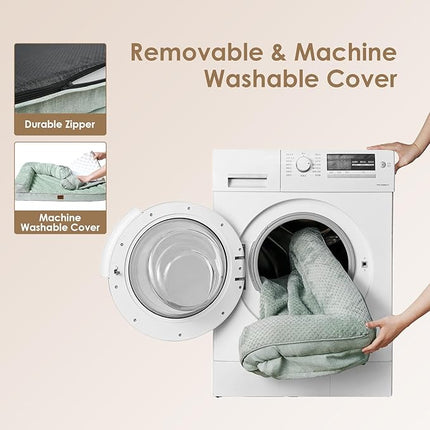 EHEYCIGA Memory Foam Dog Bed XXL, Giant Dog Bed Orthopedic with Washable Removable Cover, Waterproof Pet Bed Couch for Jumbo Dogs, 48x36x7 Inches, Greyish Green