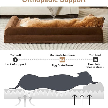 BFPETHOME Dog Beds for Large Dogs, Orthopedic Dog Bed for Medium Large Dogs,Big Waterproof Couch Pet Bed with Removable Washable Cover