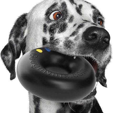 Goughnuts — Dog Toys for Aggressive Chewers | Virtually Indestructible Dog Toys for Large Breeds Such as Pit Bulls | Heavy Duty Dog Toy | Black