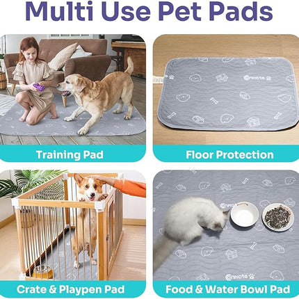 Dog Washable Pee Pads, 2 Pack Large 36"x41" Super Absorbent Reusable Dog Training Pads Puppy Non-Slip Waterproof Mat for Puppy Potty, Playpen, Incontinence