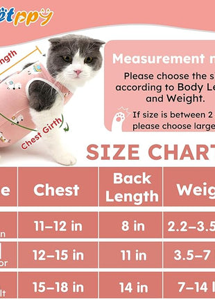 Cat Recovery Suit for Spay Abdominal Wounds, Breathable Cat Onesie for Cats After Surgery Female, Kitten Surgical Recovery Suit Female Cone of Shame Alternative for Cats Anti Licking