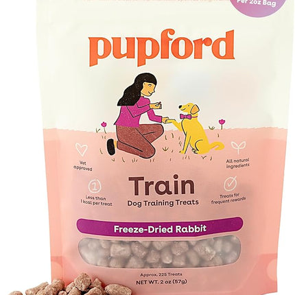 Pupford Freeze Dried Training Treats for Dogs & Puppies, 225+ Two Ingredient Bites (Rabbit, 2 oz)