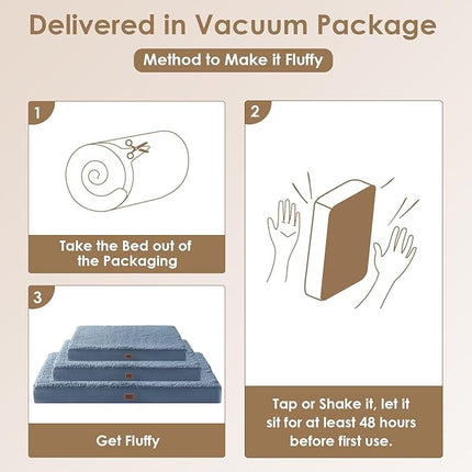 EHEYCIGA Orthopedic XXL Dog Beds for Jumbo Dogs with Removable Washable Cover,Spa Blue, 50x36