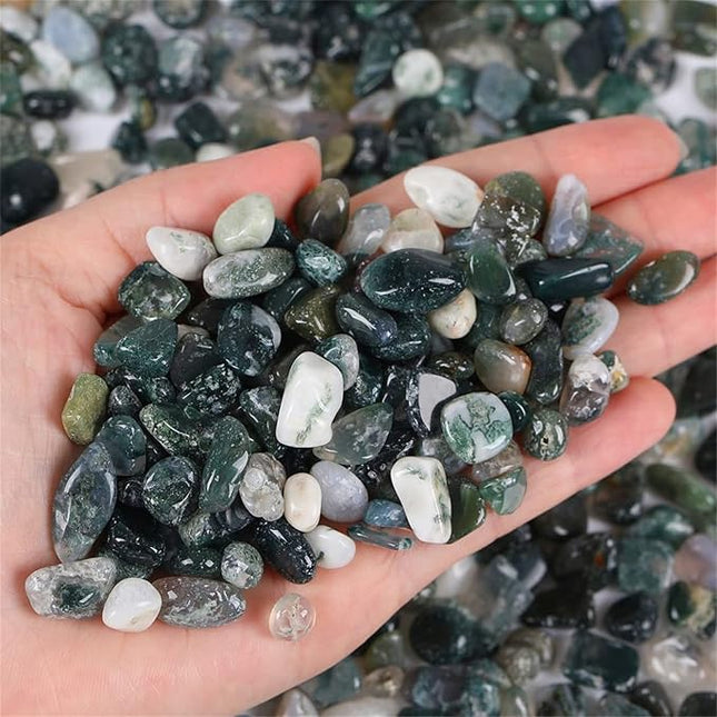 1lb Aquatic Agate Aquarium Gravel Rocks Natural Tumbled Healing Crystal Chips Bulk Gemstones Crushed Stones for Fountain Vase Filler Planters Decorative Fish Tank Potted Reiki Energy Balancing