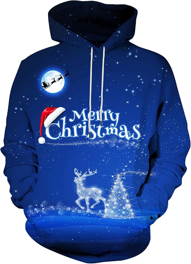 Yasswete Unisex Adults 3D Printed Fashion Hoodies for Men Women Pullover Novelty Sweatshirts with Big Pockets